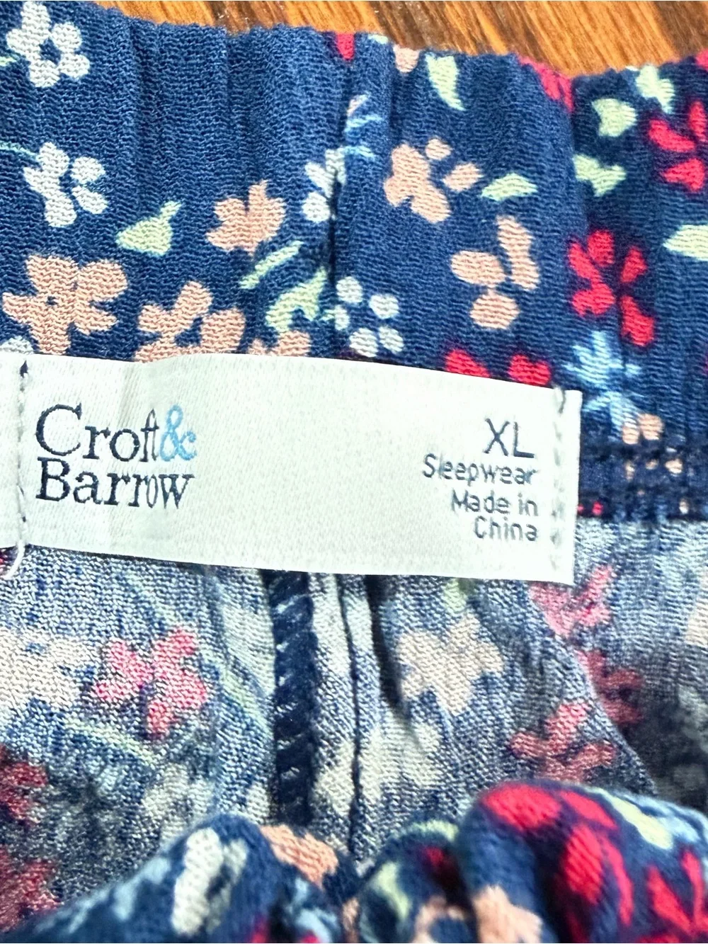 NWT croft & barrow Navy Blue Floral 2 piece sleepwear PJ Camisole Set Sz. XL